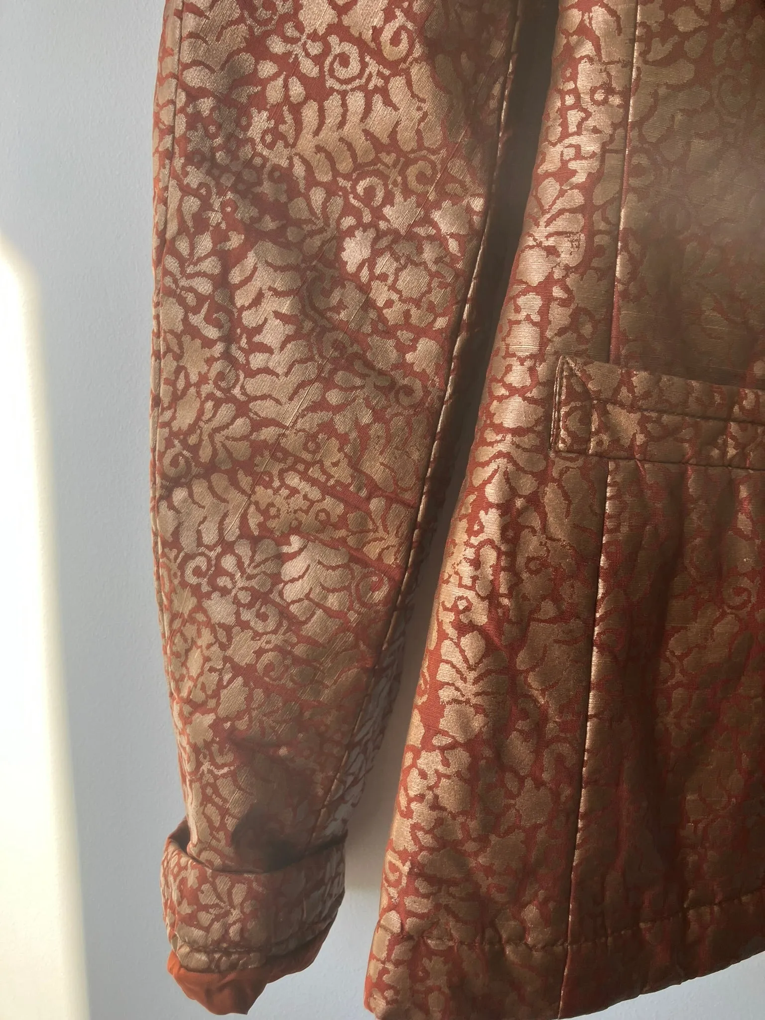 Vintage Dries van Noten Rust Gold Quilted Blazer