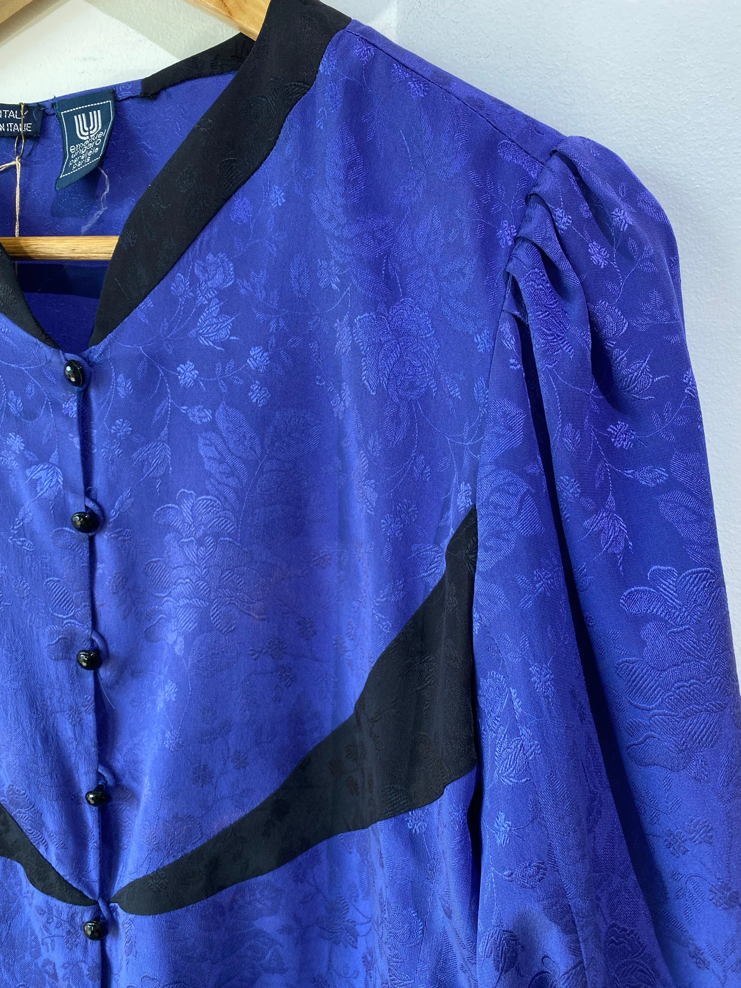 Vintage Emanuel Ungaro Purple SIlk Blouse