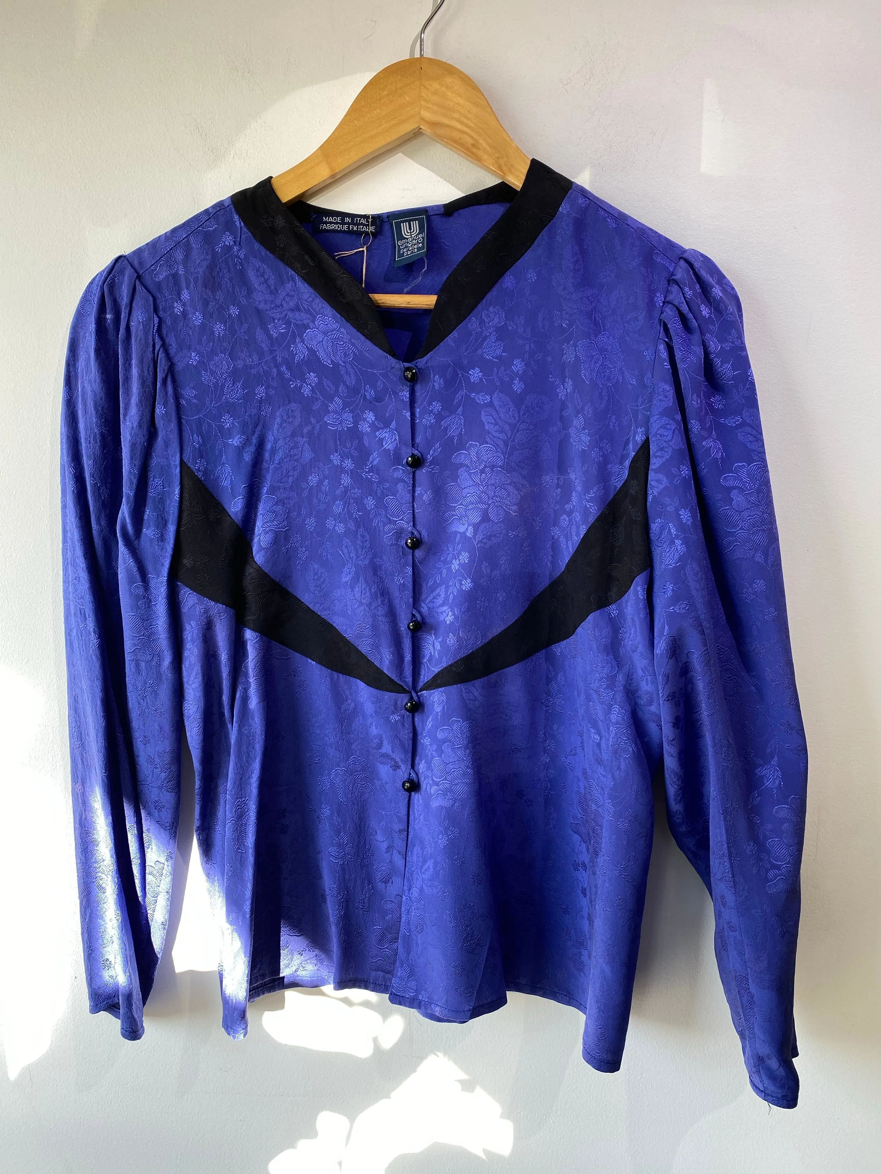 Vintage Emanuel Ungaro Purple SIlk Blouse