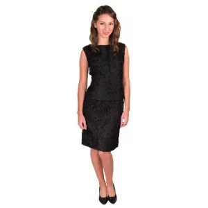 Vintage Embroidered Ribbon Cocktail Dress 1950s Small
