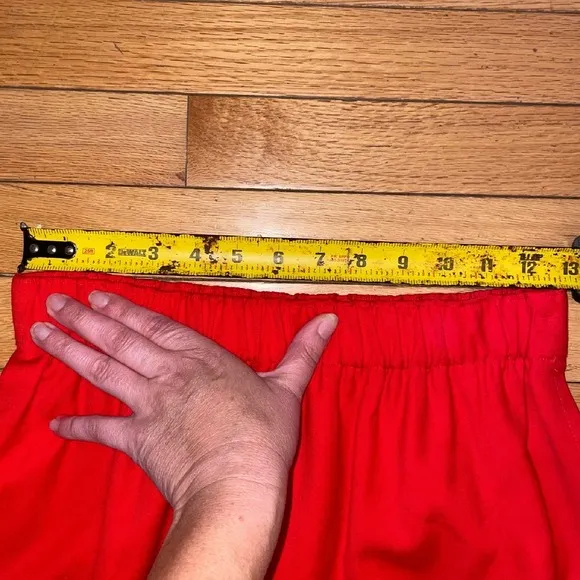 Vintage Escada Red Pencil Skirt 100% Wool elastic waist in Germany Size 4/6