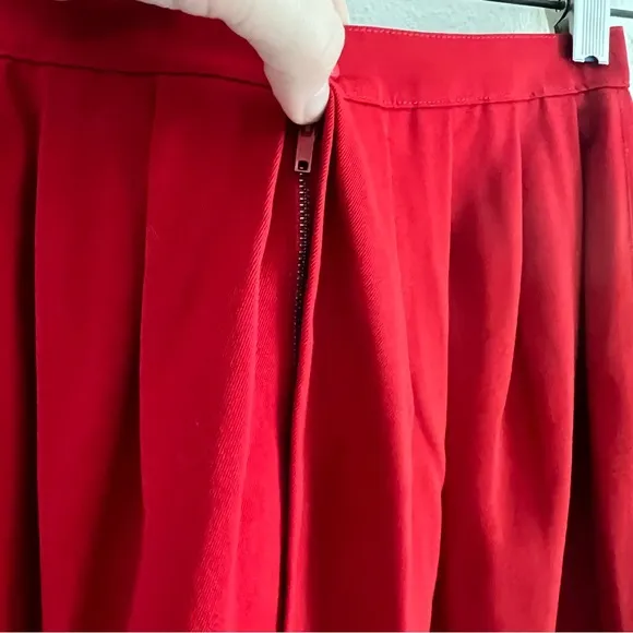 Vintage Krizia Red Pencil Skirt Made in Italy 100% Wool Size 40