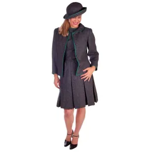 Vintage Nina Ricci Paris Couture 1950s Gray Wool Dress Suit and Hat  36-25-38