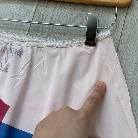 Vintage Punk Skirt lace slip album covers knee length Pink (large) sheer music