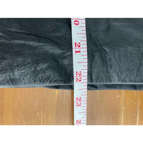 Vintage Rinzi Genuine Leather Black Pencil Skirt Size Medium