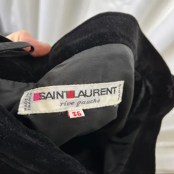 Vintage Saint Laurent rive gauche black velvet pencil skirt