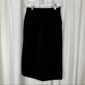 Vintage Saint Laurent rive gauche black velvet pencil skirt