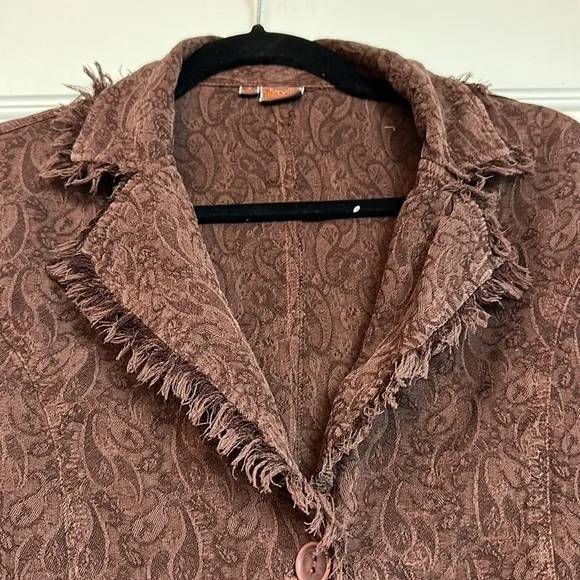Vintage Tianello frayed paisley blazer cropped jacket