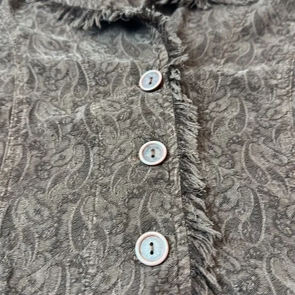 Vintage Tianello frayed paisley blazer cropped jacket