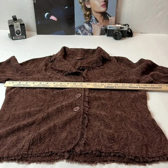 Vintage Tianello frayed paisley blazer cropped jacket