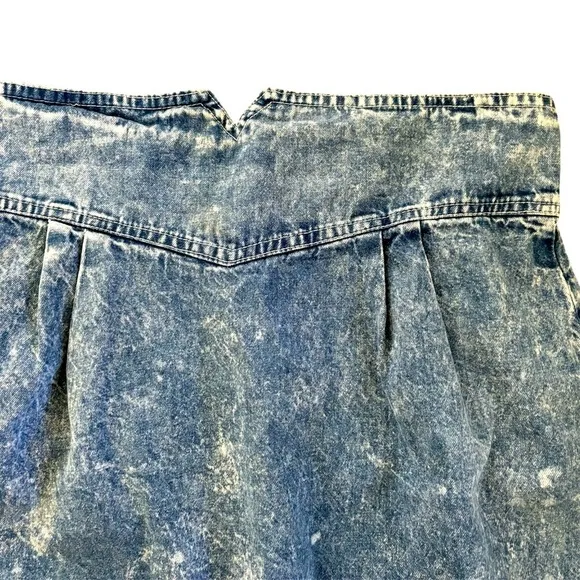VTG 80’s Pam Sloane Acid Wash MIDI Pencil Skirt Sz 13/14 Back Split 100% Cotton
