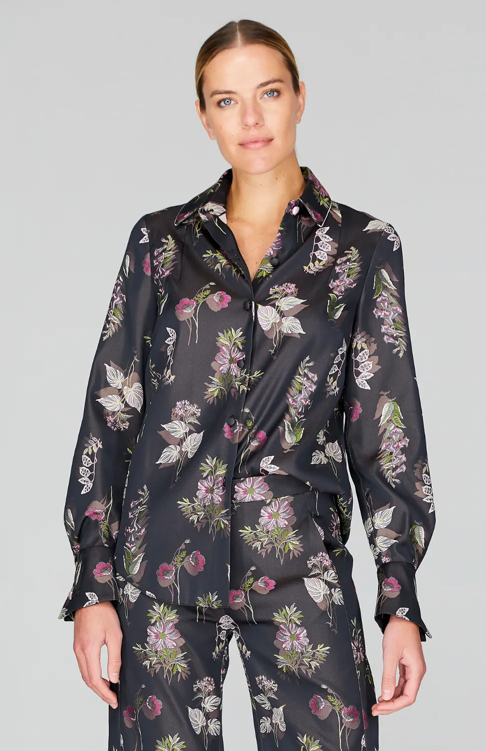 Watercolor Botanic Classic Collared Button Down Shirt