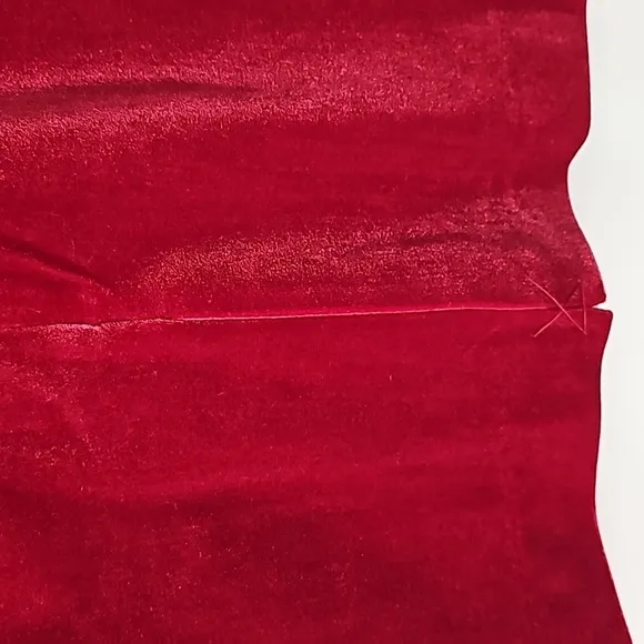 WHBM Cranberry Red Velvet Bodycon Pencil Skirt w Back Zip &amp; Slit