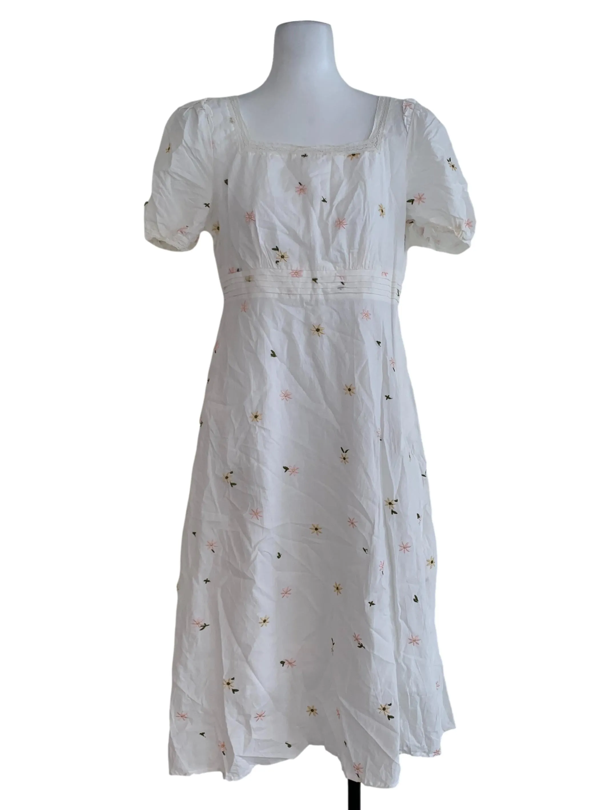 White Floral A-Line Dress