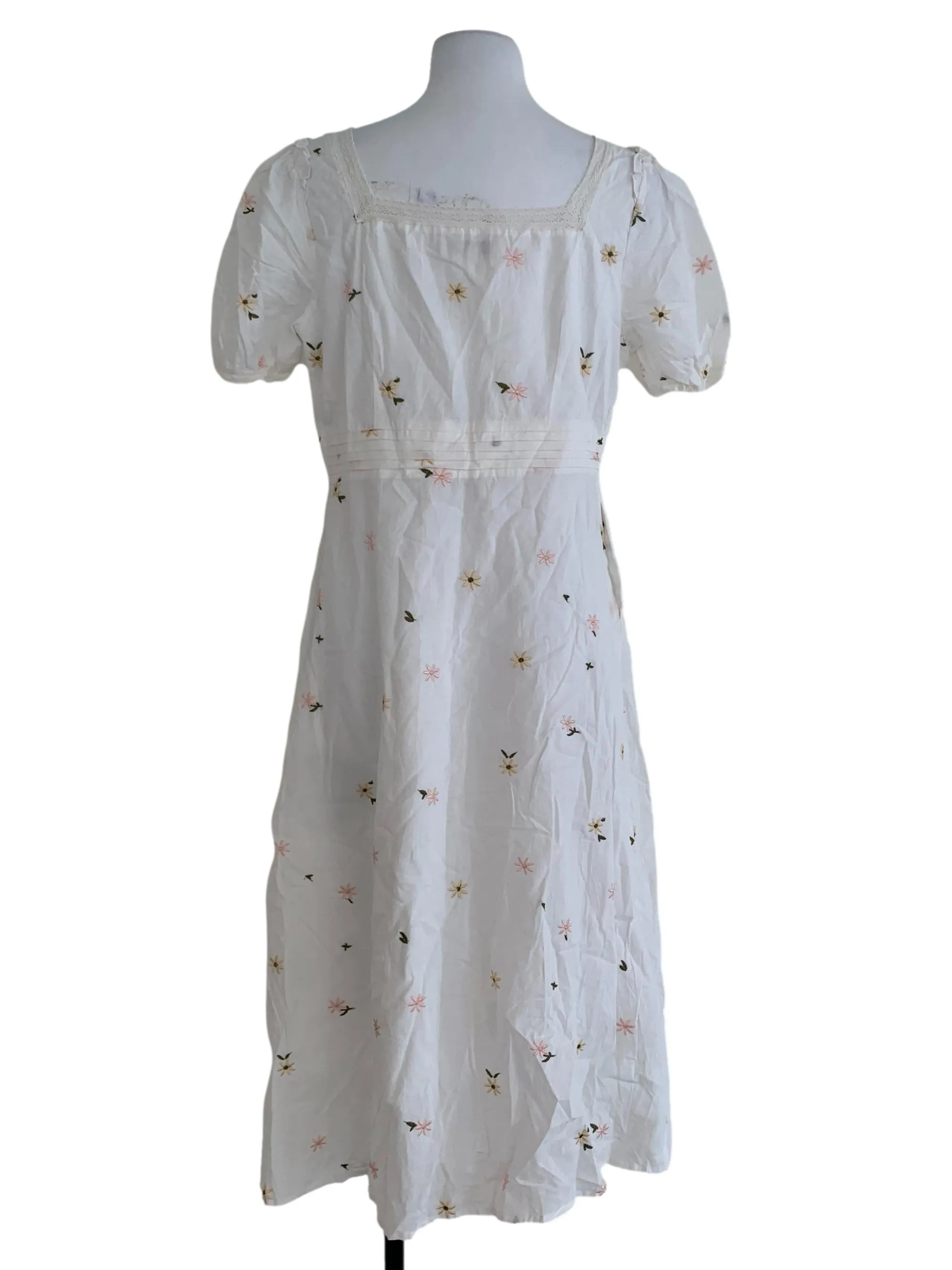 White Floral A-Line Dress
