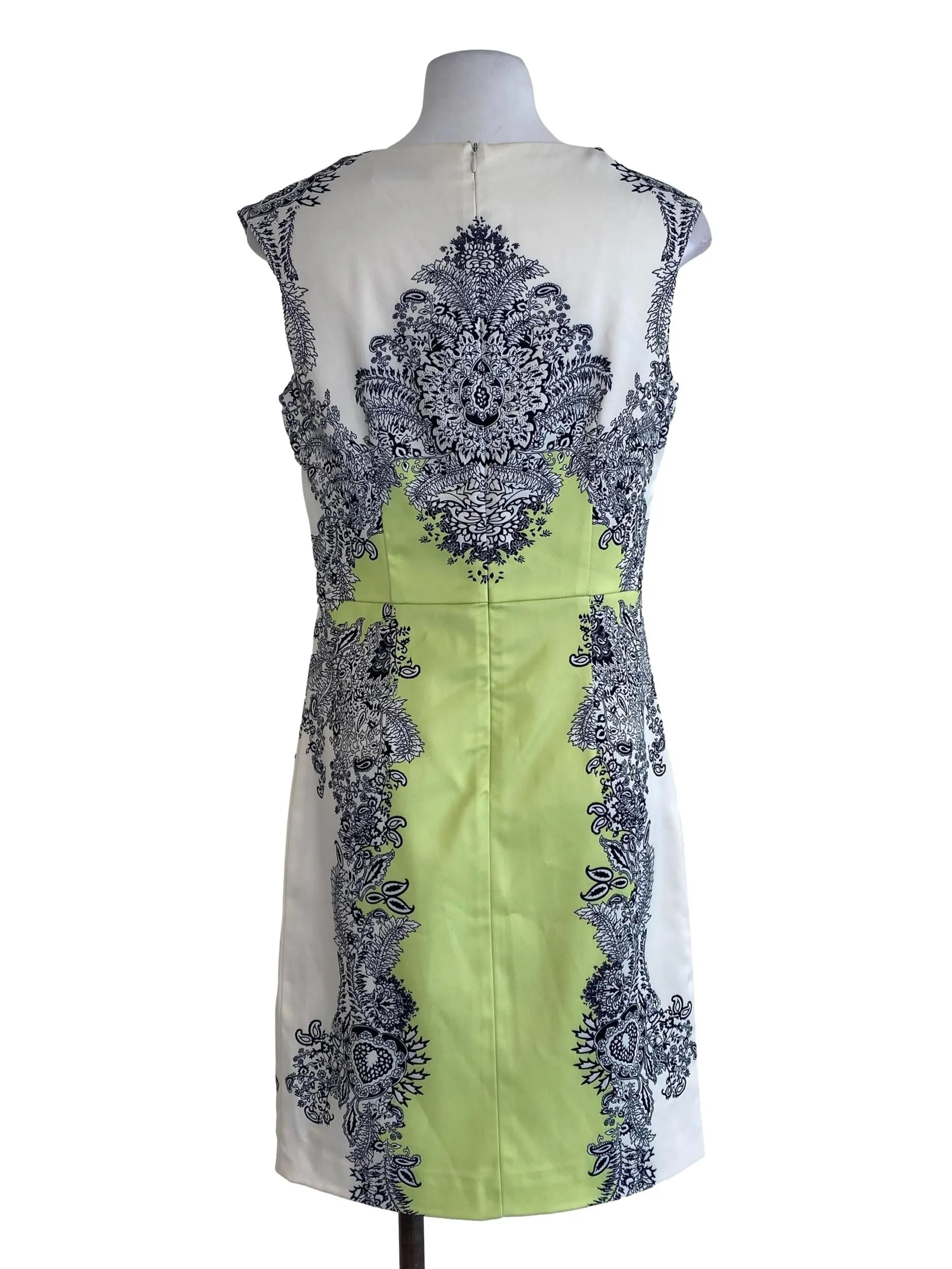 White Green Floral Sheath Dress