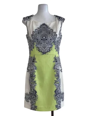 White Green Floral Sheath Dress