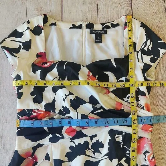 White House Black Market floral sheath dress sz 8