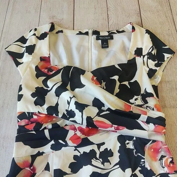 White House Black Market floral sheath dress sz 8
