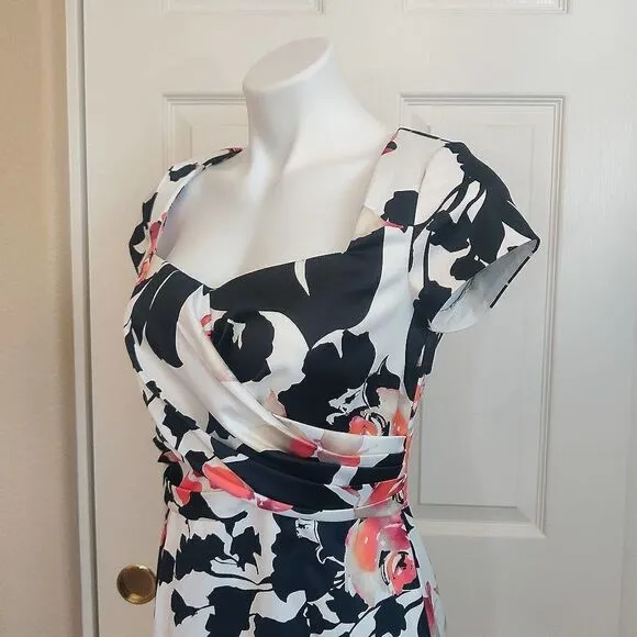 White House Black Market floral sheath dress sz 8
