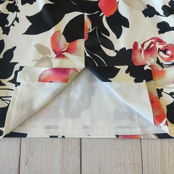White House Black Market floral sheath dress sz 8