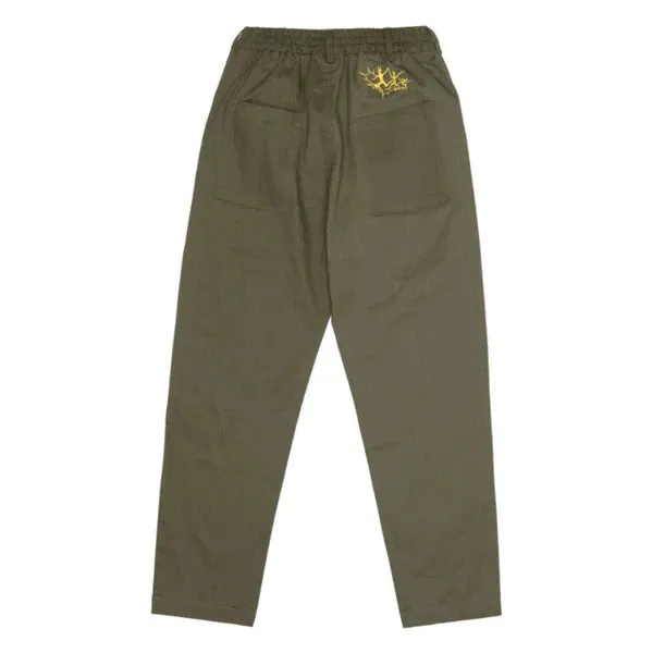 WKND LOOSIES PANTS HERRINGBONE GREEN