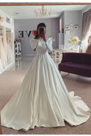 Women Modest Wedding Dresses with Long Sleeves