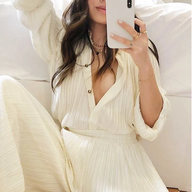 Women Wide Legs Pants Two Piece