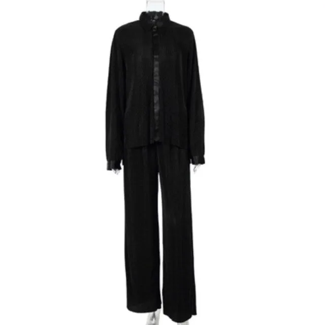 Women Wide Legs Pants Two Piece