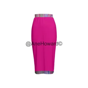 Women’s Back Split Pencil Skirt Rainbow Summer