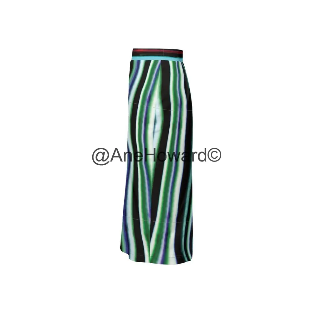 Women’s Back Split Pencil Skirt Rayures du Printemps