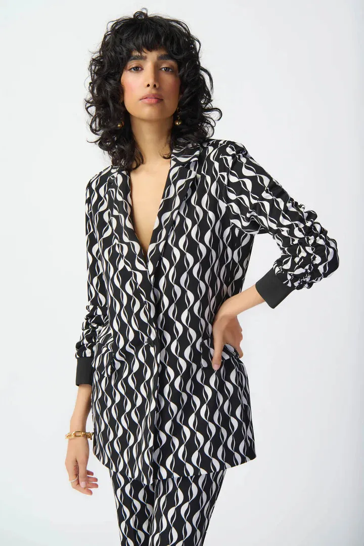 Women's Joseph Ribkoff | Two Tone Wave Print Blazer | Black