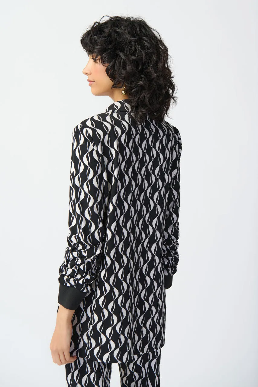 Women's Joseph Ribkoff | Two Tone Wave Print Blazer | Black