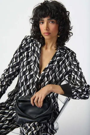 Women's Joseph Ribkoff | Two Tone Wave Print Blazer | Black