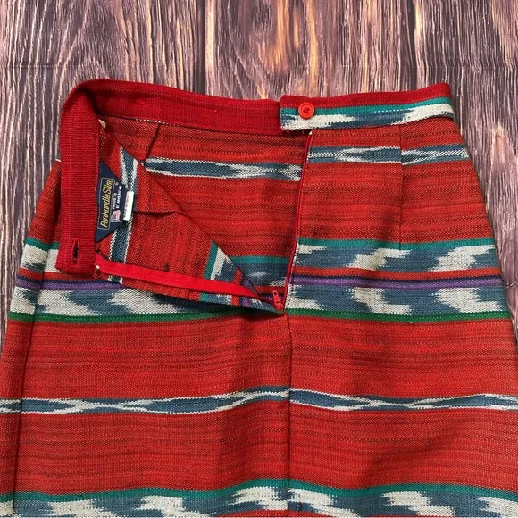 Women’s Vintage Panhandle Slim Western Southwest Blanket Skirt w/ Silver Conchos