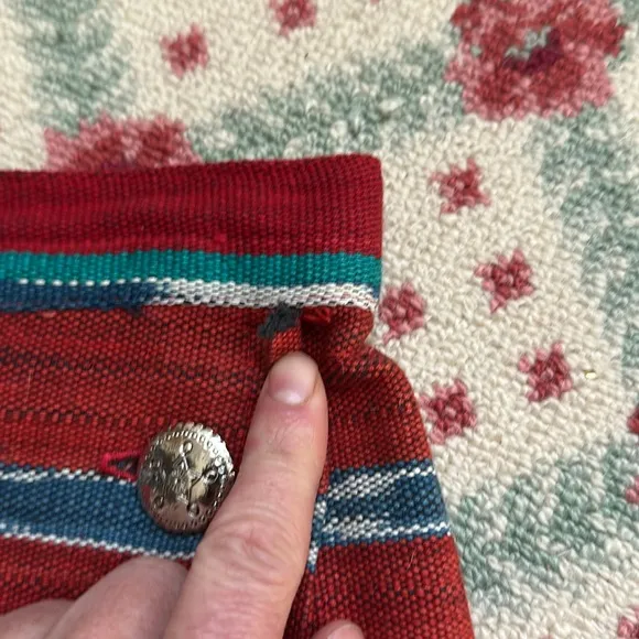 Women’s Vintage Panhandle Slim Western Southwest Blanket Skirt w/ Silver Conchos