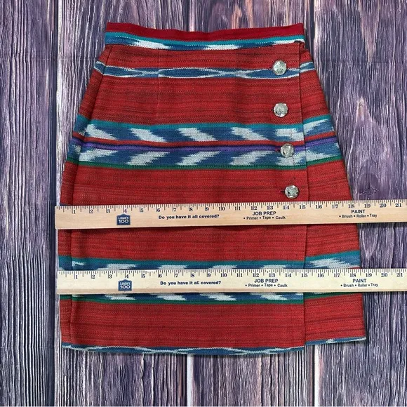 Women’s Vintage Panhandle Slim Western Southwest Blanket Skirt w/ Silver Conchos
