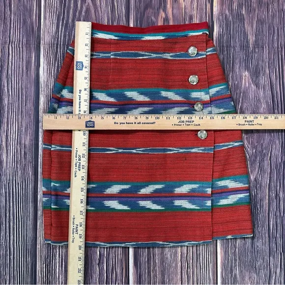 Women’s Vintage Panhandle Slim Western Southwest Blanket Skirt w/ Silver Conchos