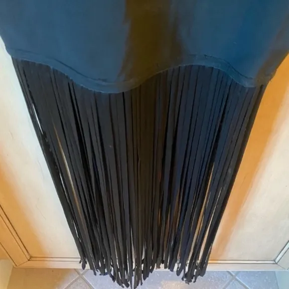 WOW Couture Black Fringe Bandage Skirt. Gold label