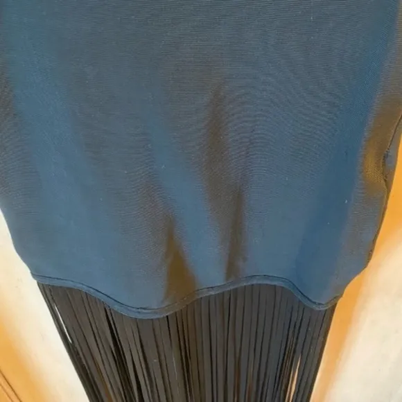 WOW Couture Black Fringe Bandage Skirt. Gold label