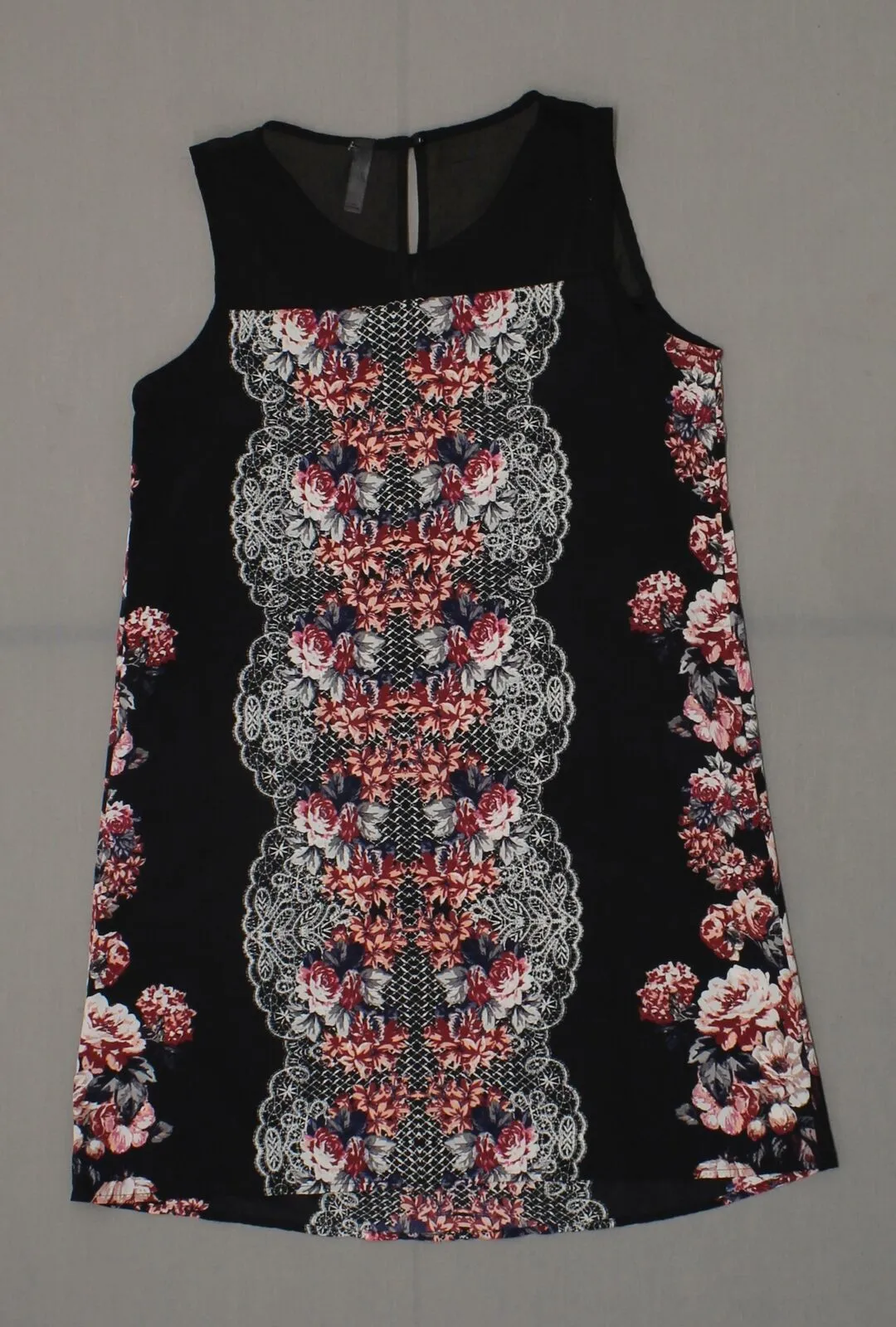 Xhilaration Women's Lovely Floral Print Shift Dress with Peter Pan Collar