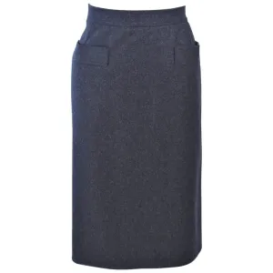 YVES SAINT LAURENT Charcoal Wool Pencil Skirt Size 46