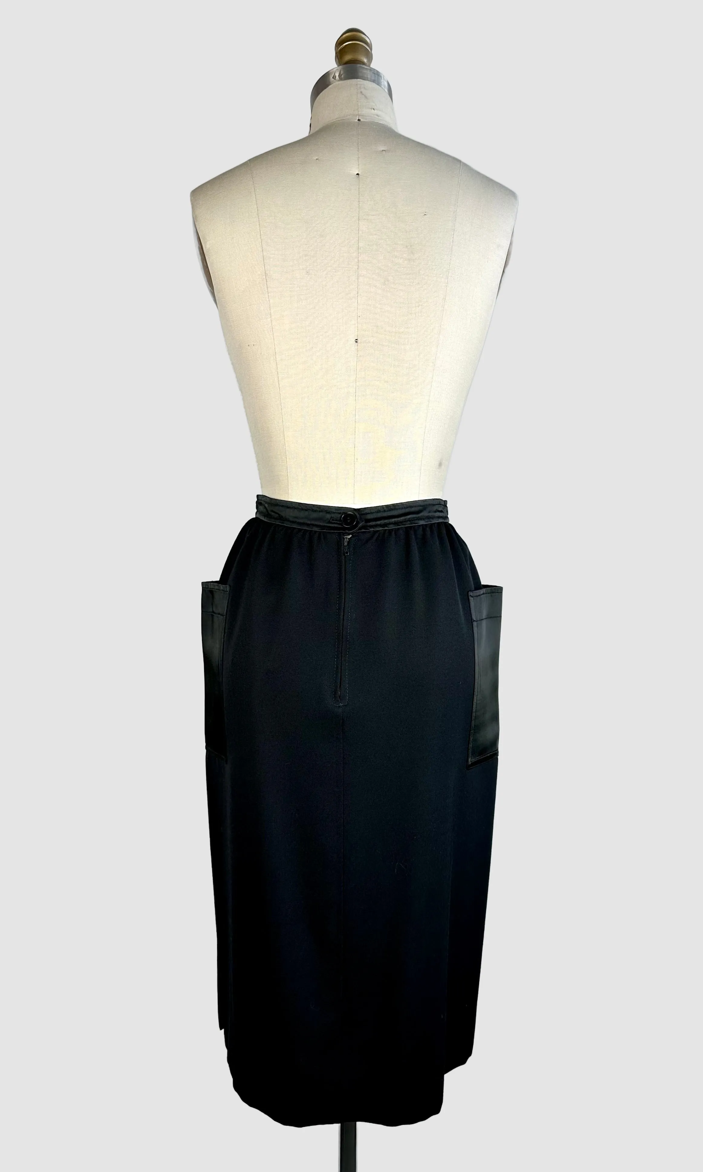 Yves SAINT LAURENT Vintage 80s High Waist Pencil Skirt • Small
