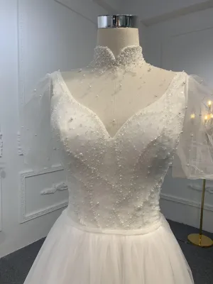 Z029-BYG OFF-WHITE ORGANZA A-LINE DRESS