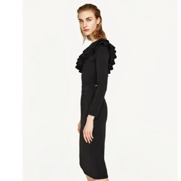 Zara 2 PC SET Ruffle Shoulder Top and Skirt