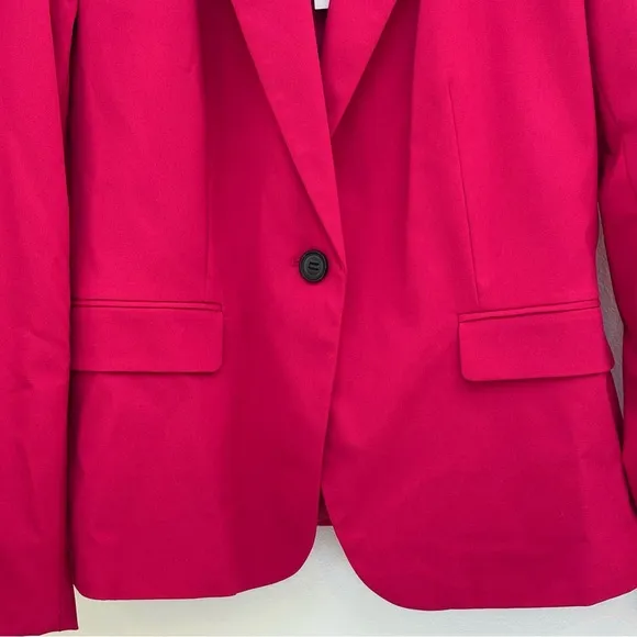 Zara Basic Blazer Single Breasted Classic Office Fuschia Hot Pink 8 NEW