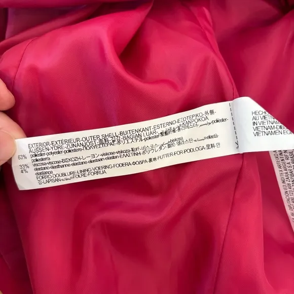 Zara Basic Blazer Single Breasted Classic Office Fuschia Hot Pink 8 NEW