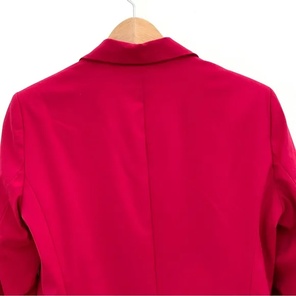 Zara Basic Blazer Single Breasted Classic Office Fuschia Hot Pink 8 NEW