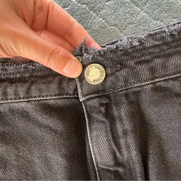 Zara Gray Mini dark gray Jean Pencil Skirt vampire vampcore whimsygoth