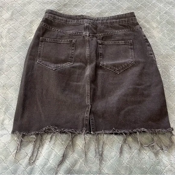 Zara Gray Mini dark gray Jean Pencil Skirt vampire vampcore whimsygoth